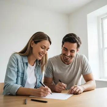 Pareja revisando costos en una hoja